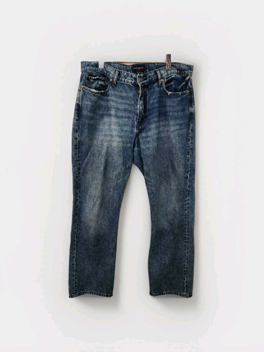 Lucky Brand 363 Cotton Linen Vintage Straight Denim Blue Jeans Men's Size 36x32